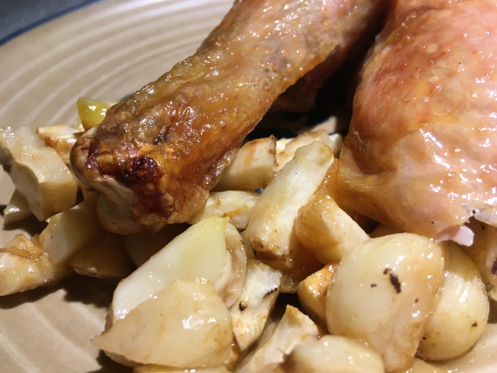 Featured image for “Braised Chicken with Celeriac and Garlic”