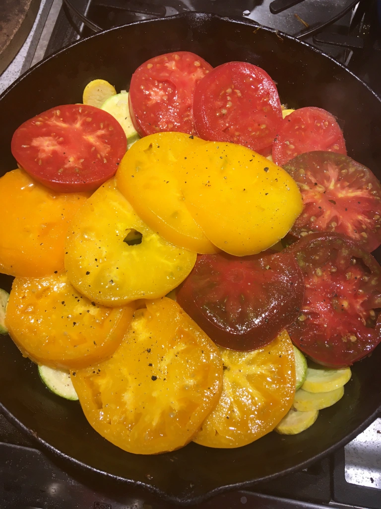 Featured image for “Tomato and Summer Squash Skillet”